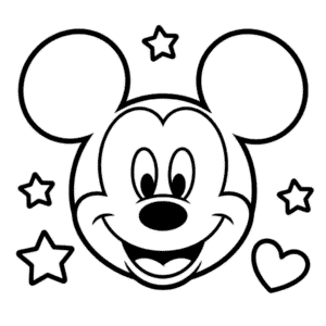 Face Mickey Mouse Coloring Page