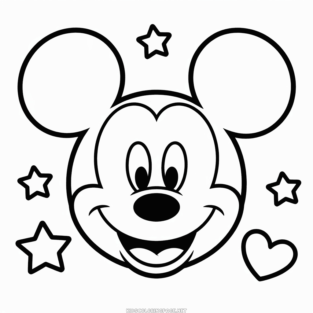 Face Mickey Mouse Coloring Page