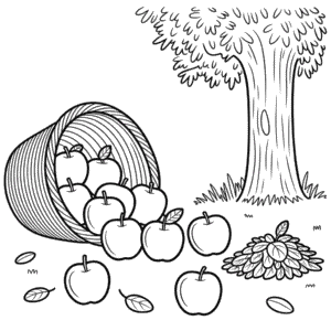 Fall Apple Coloring Page