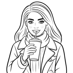 Fall Barbie Coloring Page