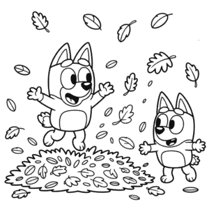 Fall Bluey Coloring Page