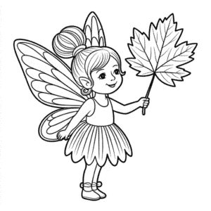 Fall Fairy Coloring Page