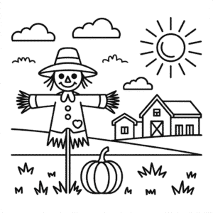 Fall Farm Coloring Page