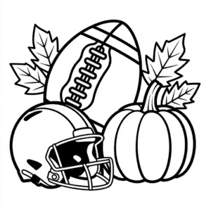 Fall Football Coloring Page