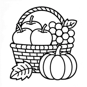 Fall Fruits Coloring Page