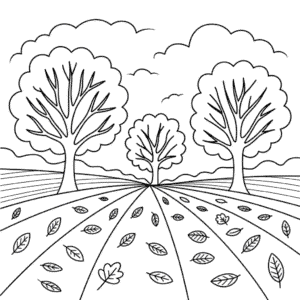 Fall Landscape Coloring Page
