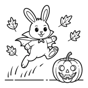 Halloween Bunny Coloring Page
