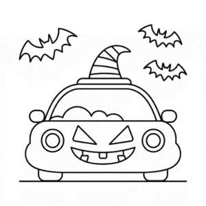 Halloween Car Coloring Page