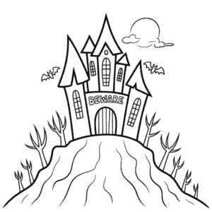 Halloween Castle Coloring Page