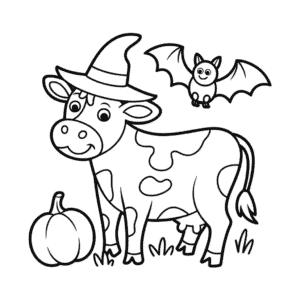 Halloween Cow Coloring Page