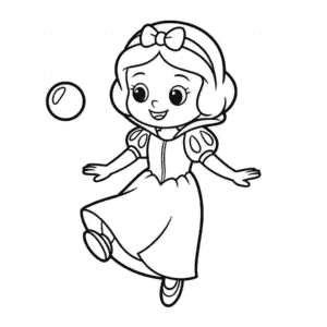 Happy Snow White Coloring Page
