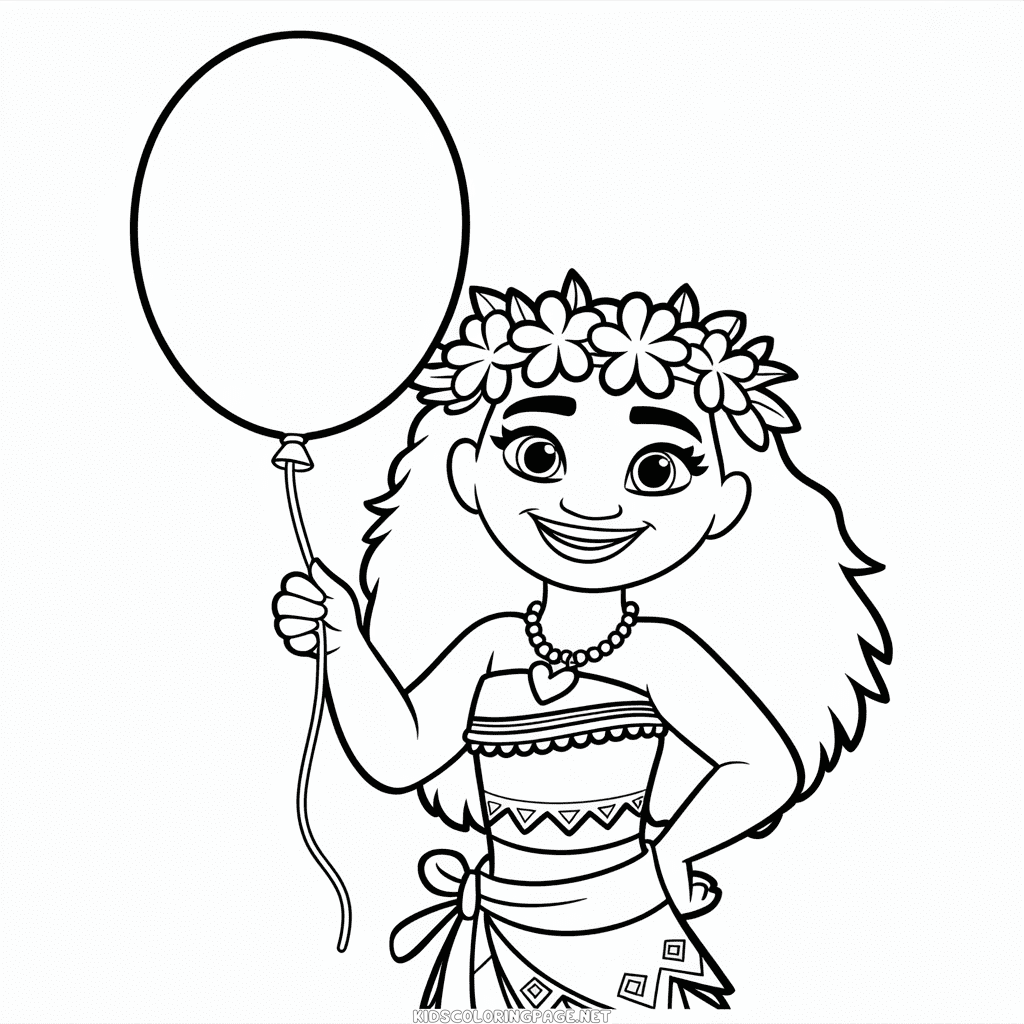 Moana Birthday Coloring Page