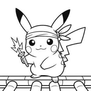 Ninja Pikachu Coloring Page