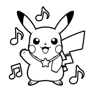 Pikachu Pop Star Coloring Page