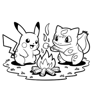 Pokémon Pikachu and Friends Coloring Page