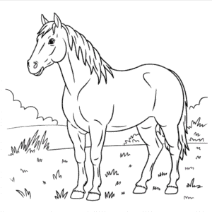 Real Horse Coloring Page