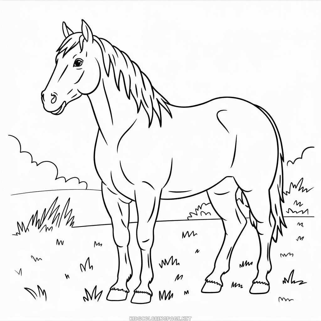 Real Horse Coloring Page