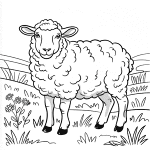 Sheep animal Coloring Page