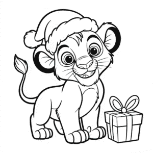 The Lion King Christmas Coloring Page