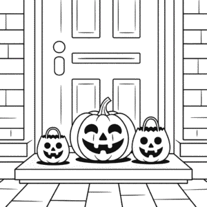 Adult Easy Halloween Coloring Page