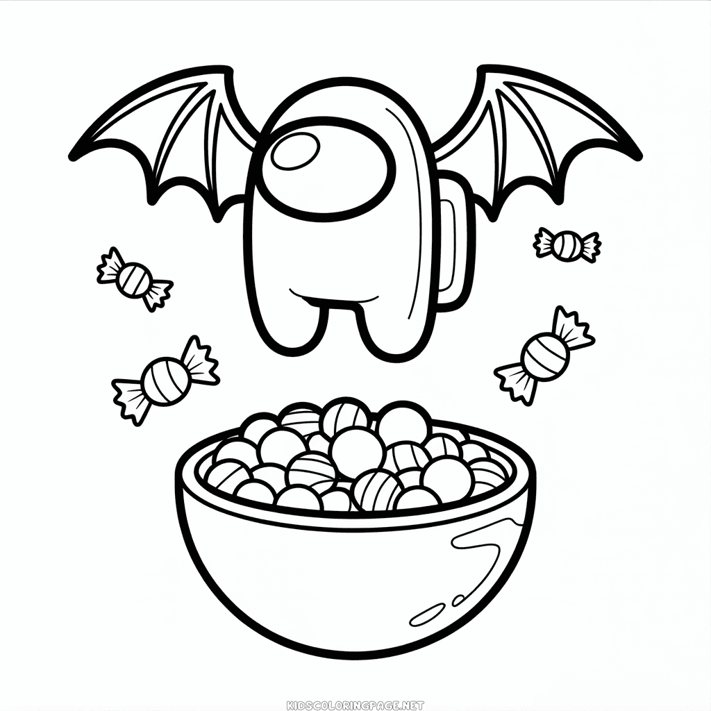 Among Us Halloween Coloring Page