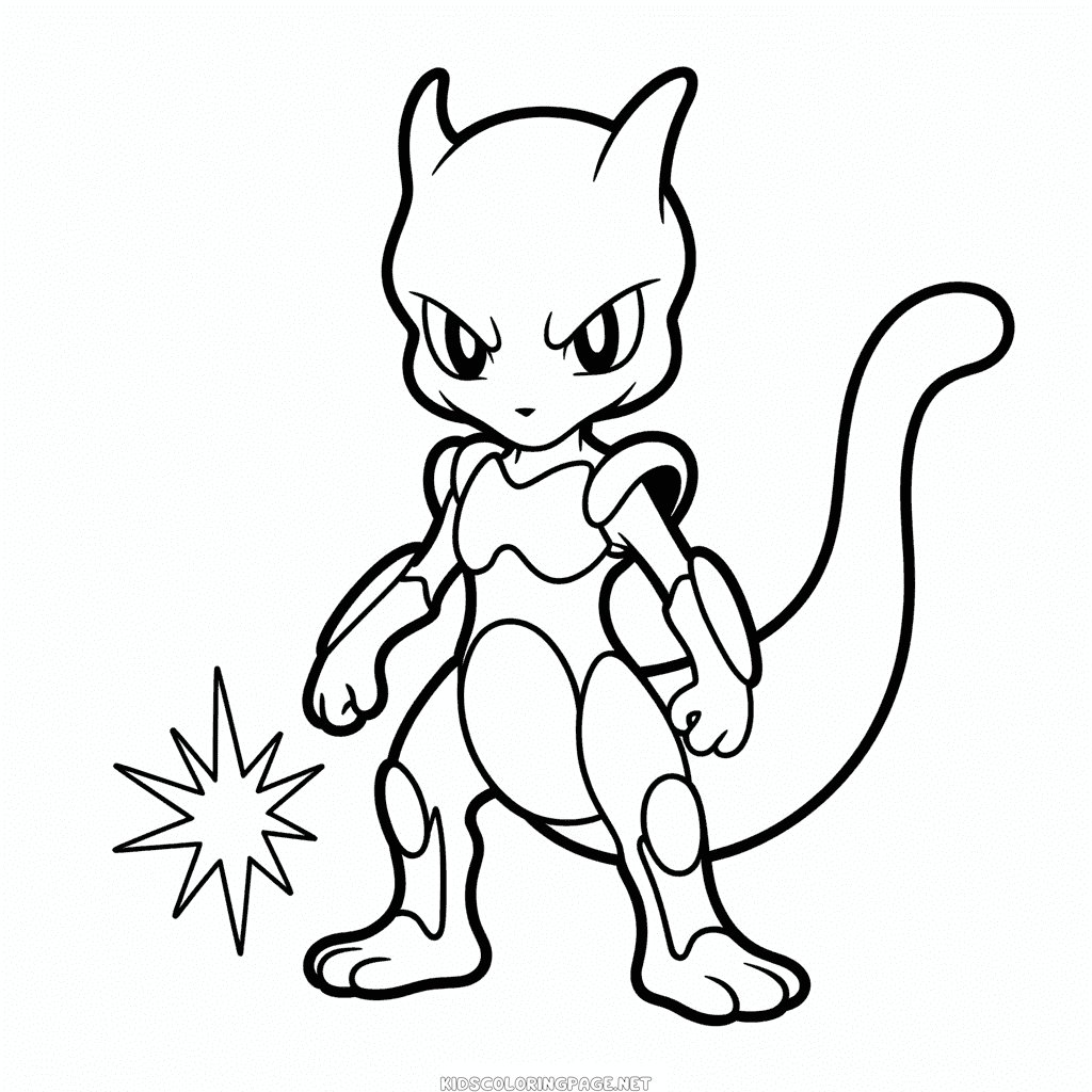 Armored MewTwo Coloring Page