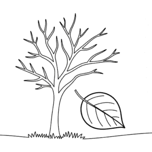 Bare Fall Tree Coloring Page