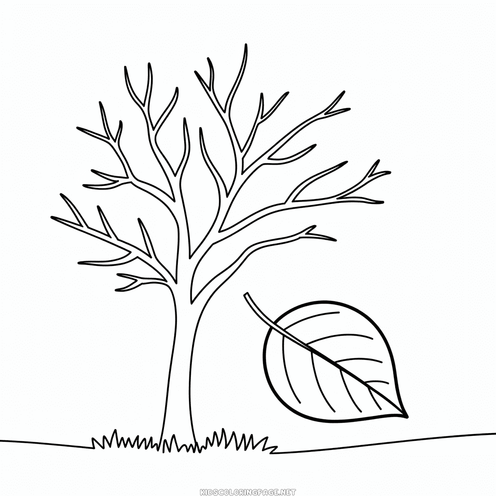 Bare Fall Tree Coloring Page