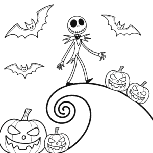 Before Christmas Halloween Nightmare Coloring Page