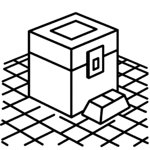 Chest Minecraft Coloring Page