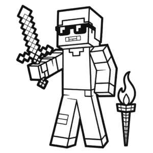 Cool Minecraft Coloring Page