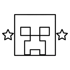 Creeper Face Minecraft Coloring Page