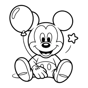 Cute Mickey Mouse Coloring Page