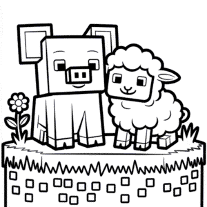 Cute Minecraft Coloring Page