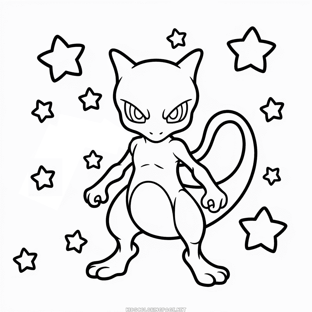 Dark Mewtwo Coloring Page