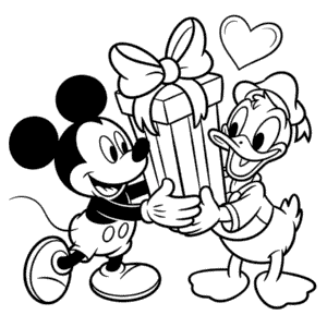 Donald and Mickey Coloring Page