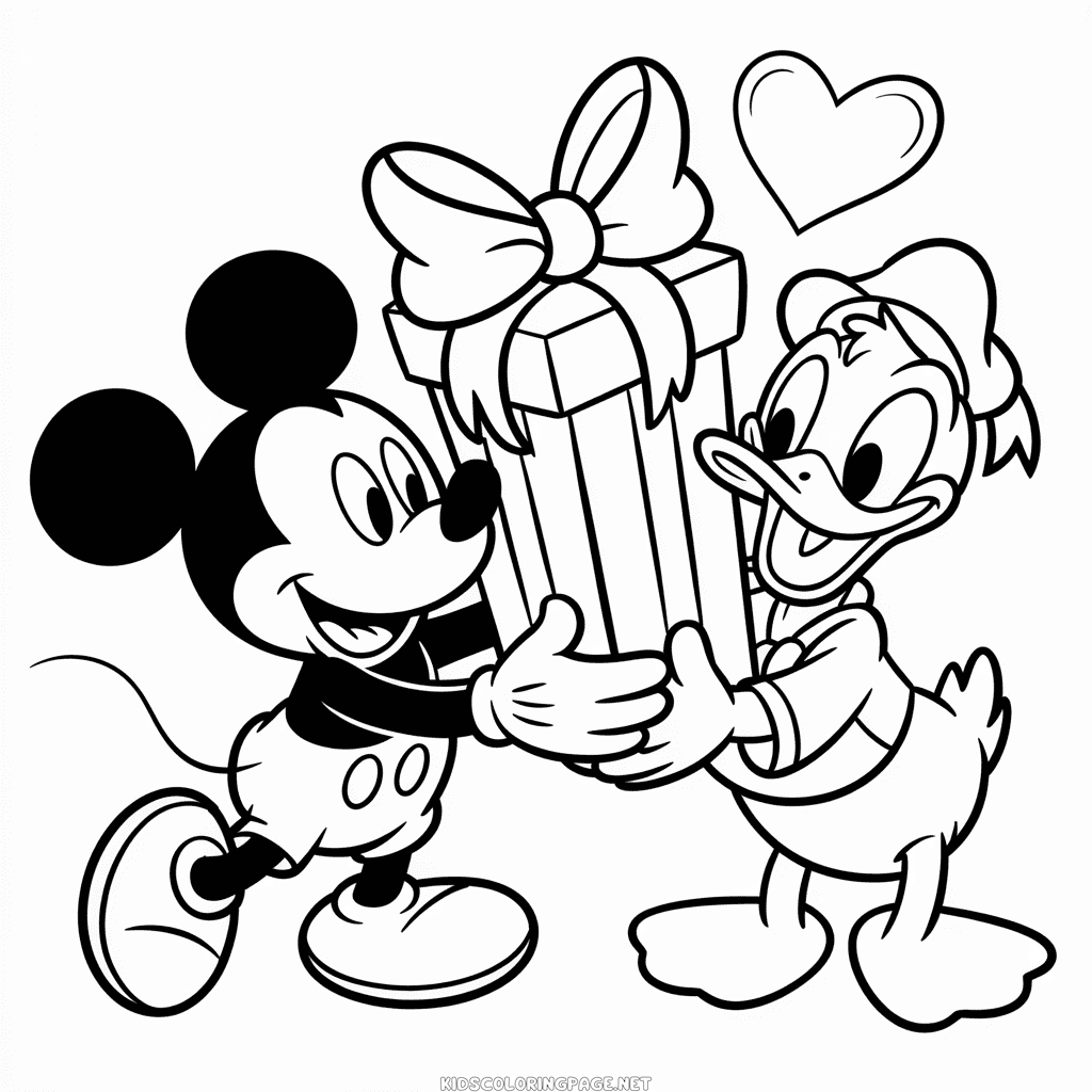 Donald and Mickey Coloring Page