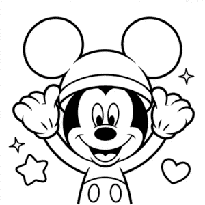 Ears Mickey Mouse Coloring Page