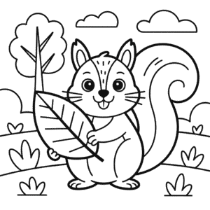 Easy Cute Fall Coloring Page