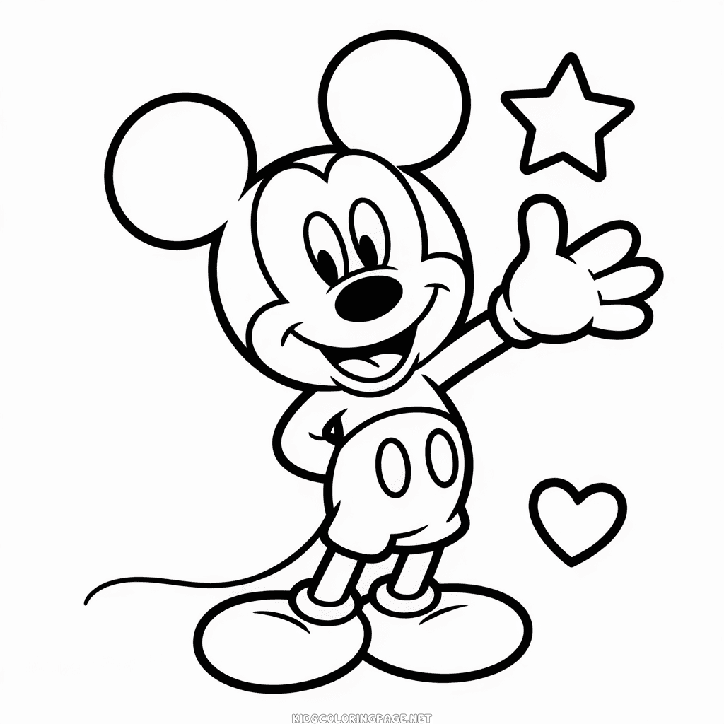 Easy Mickey Mouse Coloring Page