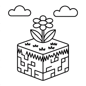 Easy Minecraft Coloring Page