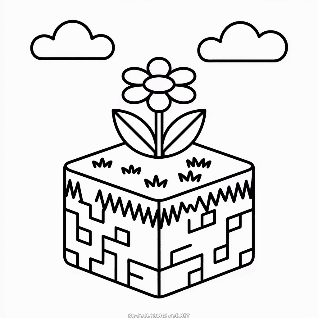 Easy Minecraft Coloring Page