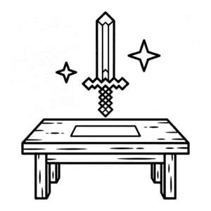 Enchanted Sword Minecraft Coloring Page