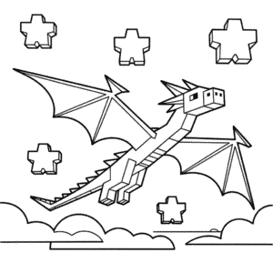 Ender Dragon Minecraft Coloring Page
