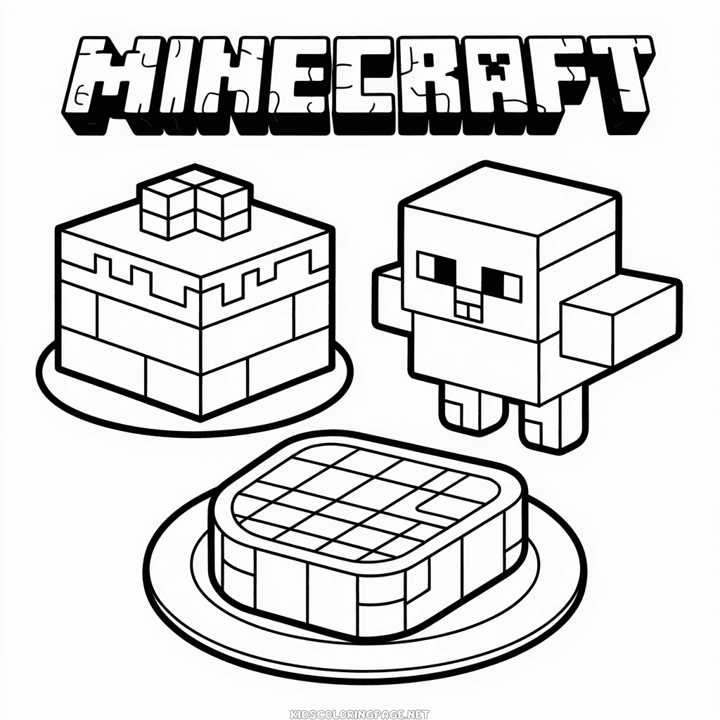 Food Minecraft Coloring Page