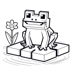 Frog Minecraft Coloring Page