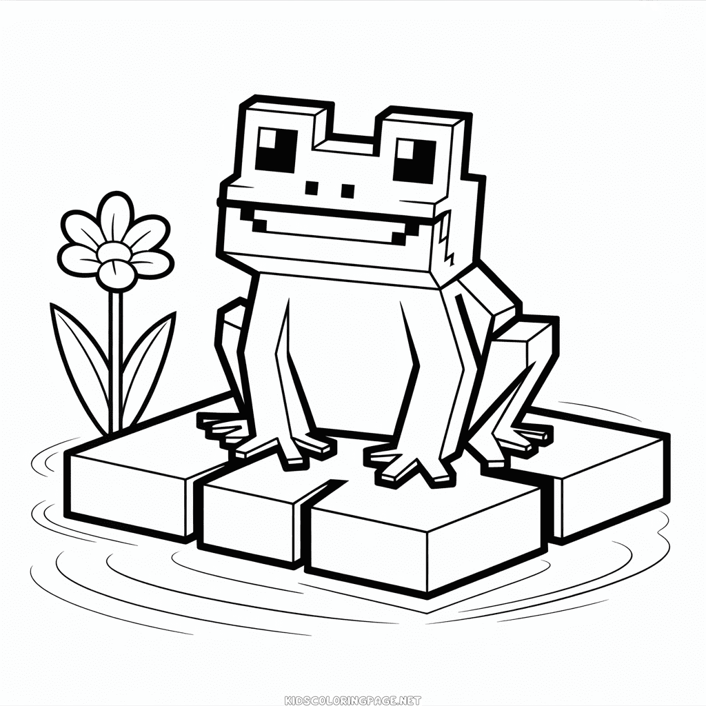 Frog Minecraft Coloring Page