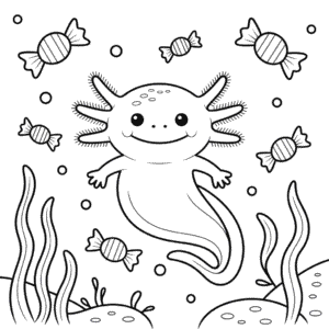 Halloween Axolotl Coloring Page