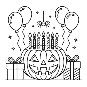 Halloween Birthday Coloring Page