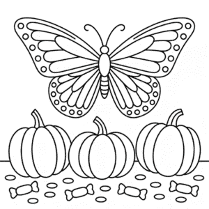 Halloween Butterfly Coloring Page
